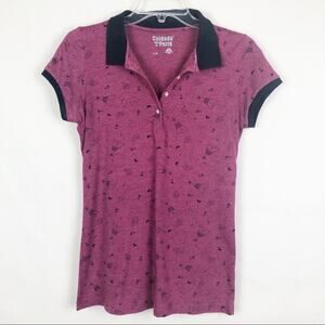 Cuidado Con El Perro Pink Short Sleeve Polo Tee Size Large